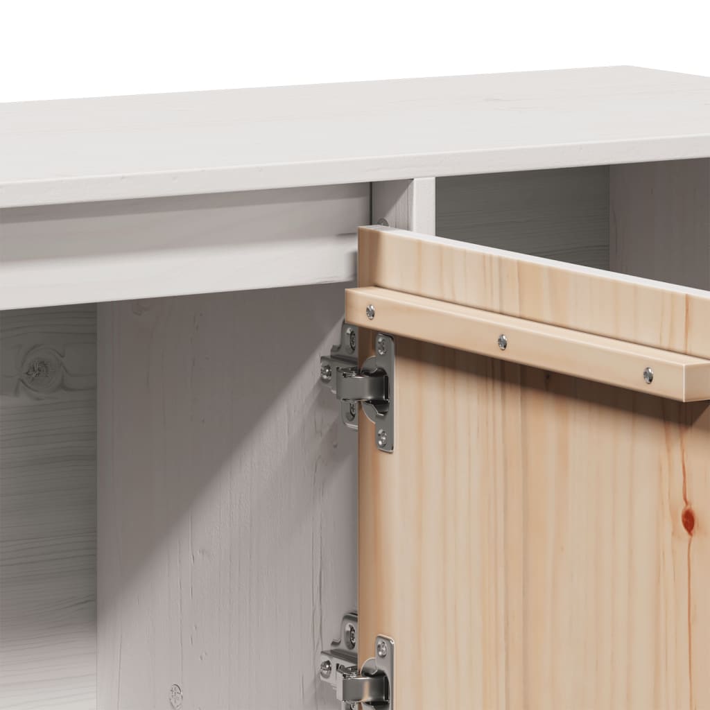 Buffet Blanc 110,5x35x80 cm Bois massif de pin - XIOS