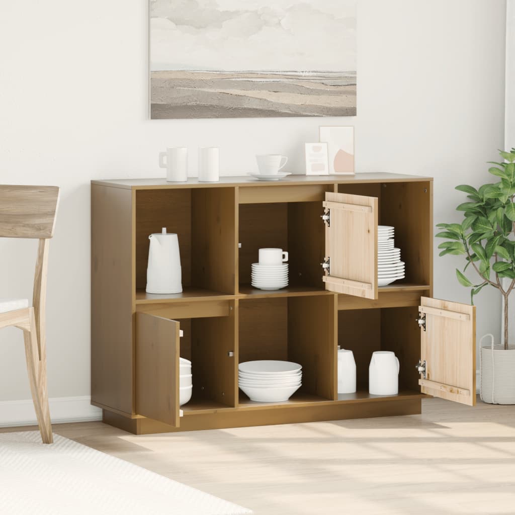 Buffet Marron miel 110,5x35x80 cm Bois massif de pin - XIOS