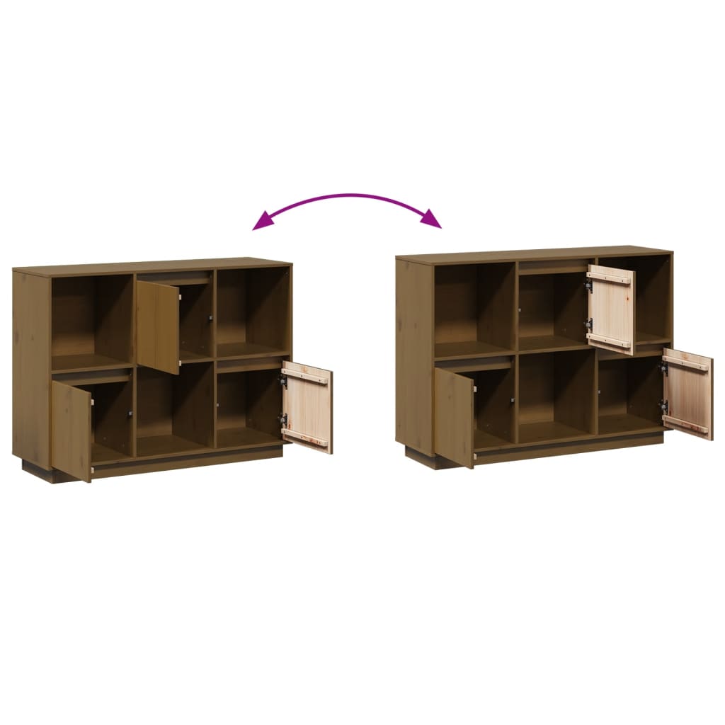 Buffet Marron miel 110,5x35x80 cm Bois massif de pin - XIOS