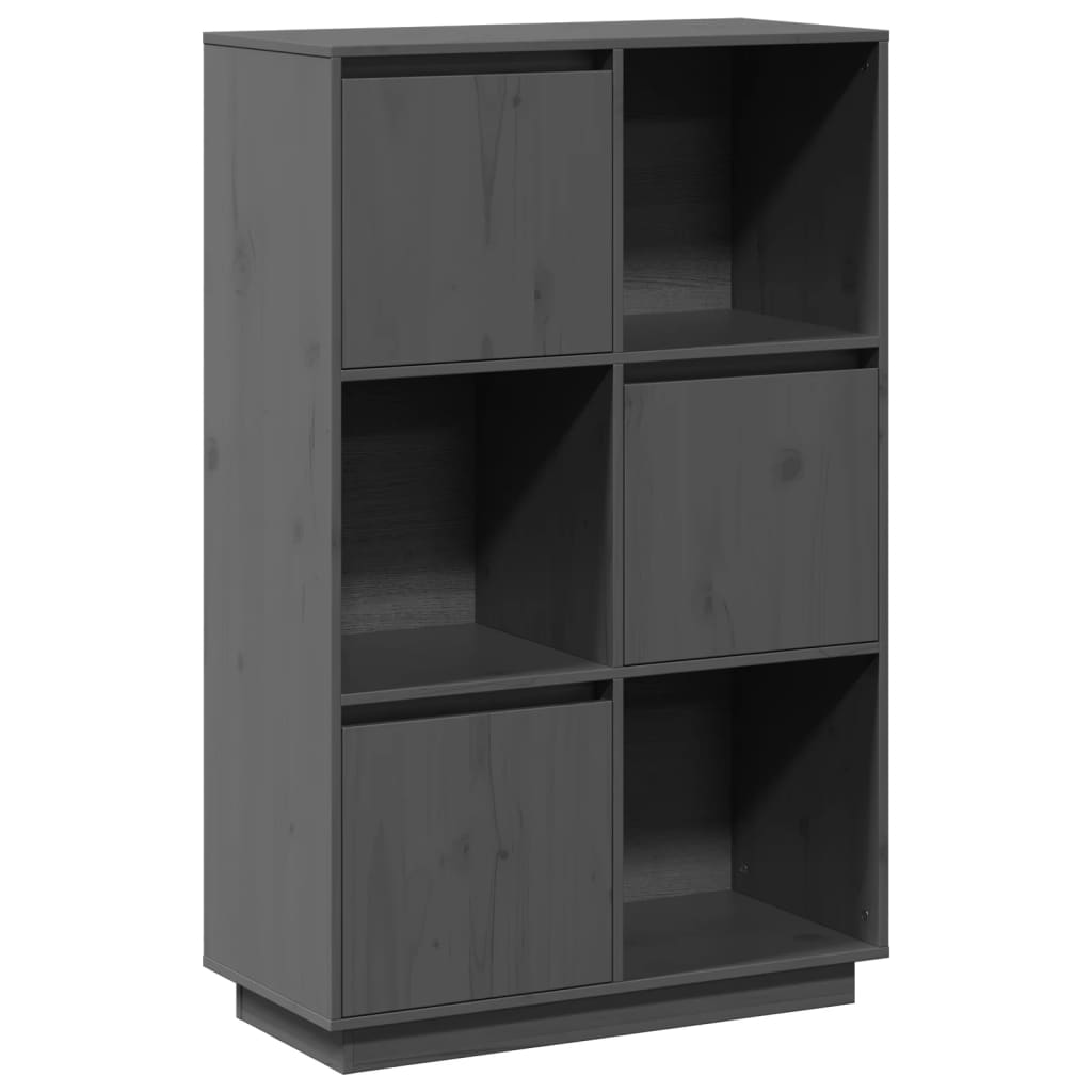 Buffet haut Gris 74x35x117 cm Bois massif de pin - XIOS