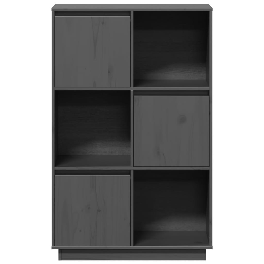Buffet haut Gris 74x35x117 cm Bois massif de pin - XIOS