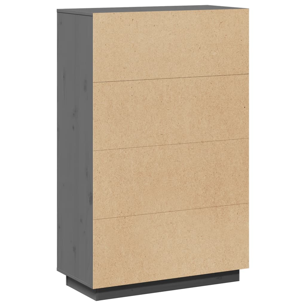 Buffet haut Gris 74x35x117 cm Bois massif de pin - XIOS