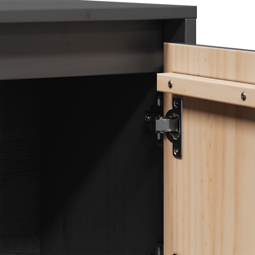 Buffet haut Gris 74x35x117 cm Bois massif de pin - XIOS