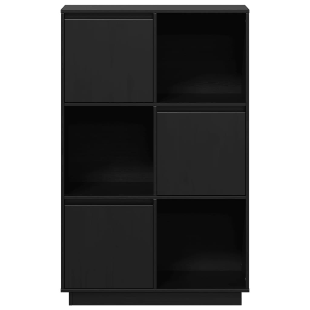 Buffet Noir 74x35x117 cm Bois massif de pin - XIOS