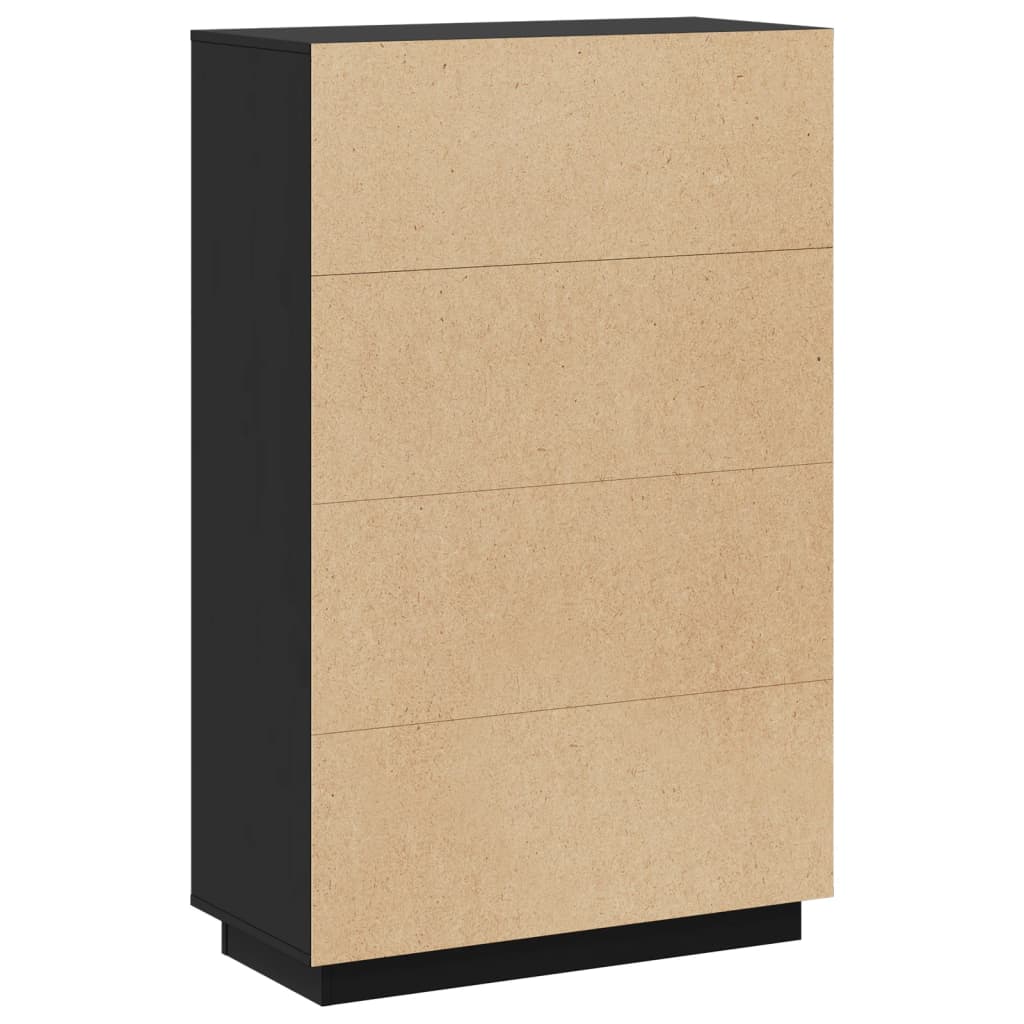 Buffet Noir 74x35x117 cm Bois massif de pin - XIOS