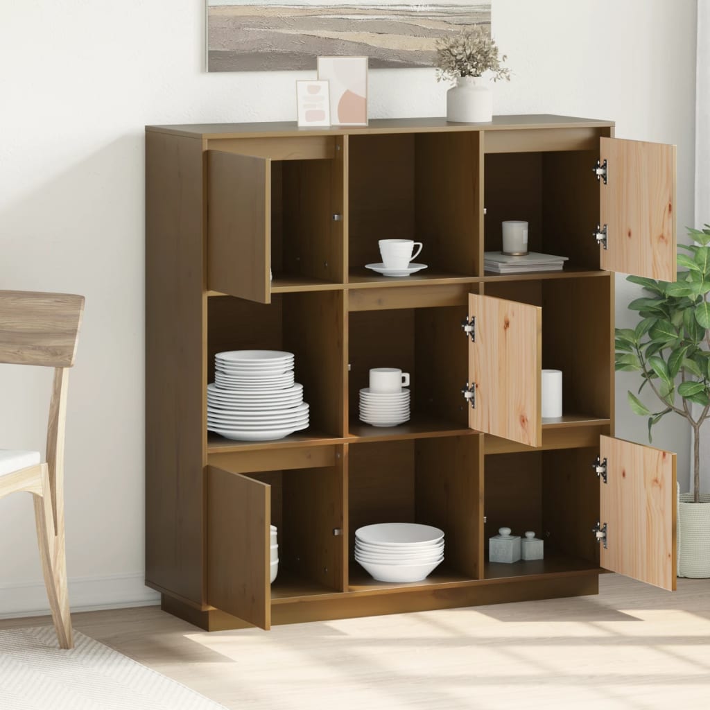 Buffet Marron miel 110,5x35x117 cm Bois massif de pin - XIOS