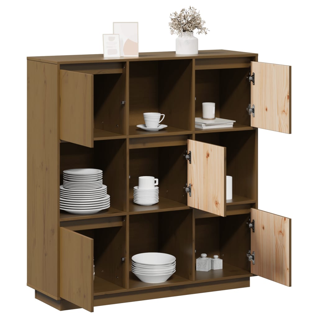 Buffet Marron miel 110,5x35x117 cm Bois massif de pin - XIOS