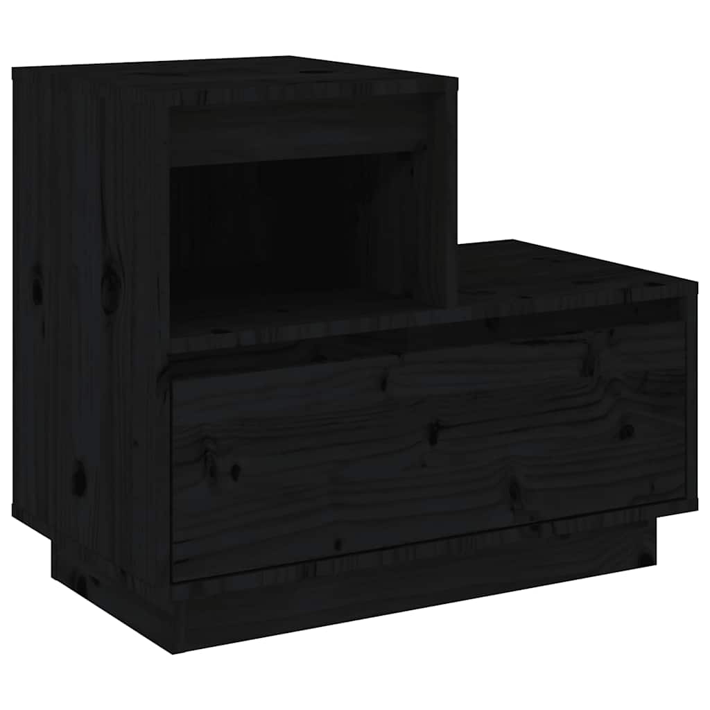 Tables de chevet 2 pcs Noir 60x34x51 cm Bois de pin solide - XIOS