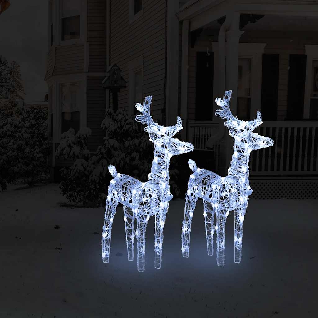 Rennes de Noël 2 pcs 80 LED Blanc froid Acrylique - XIOS