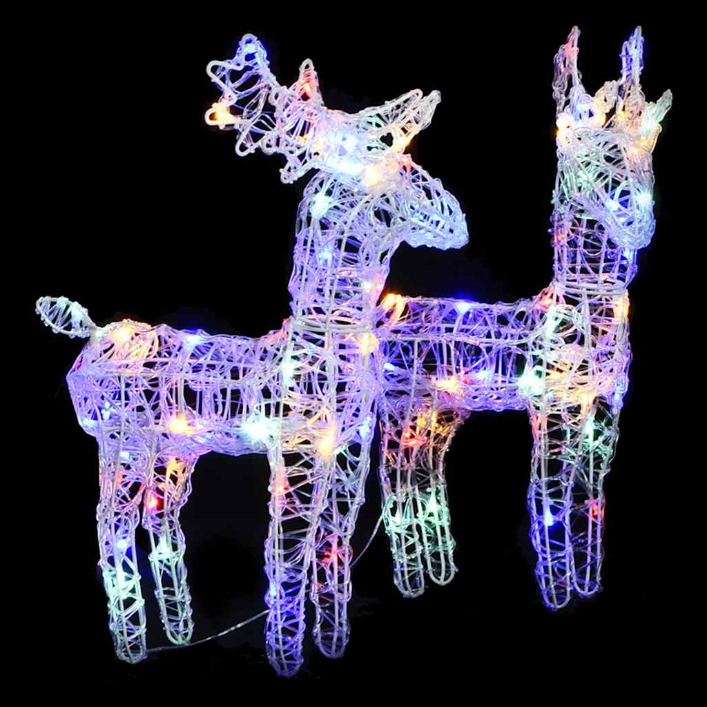 Rennes de Noël 2 pcs 80 LED Multicolore Acrylique - XIOS