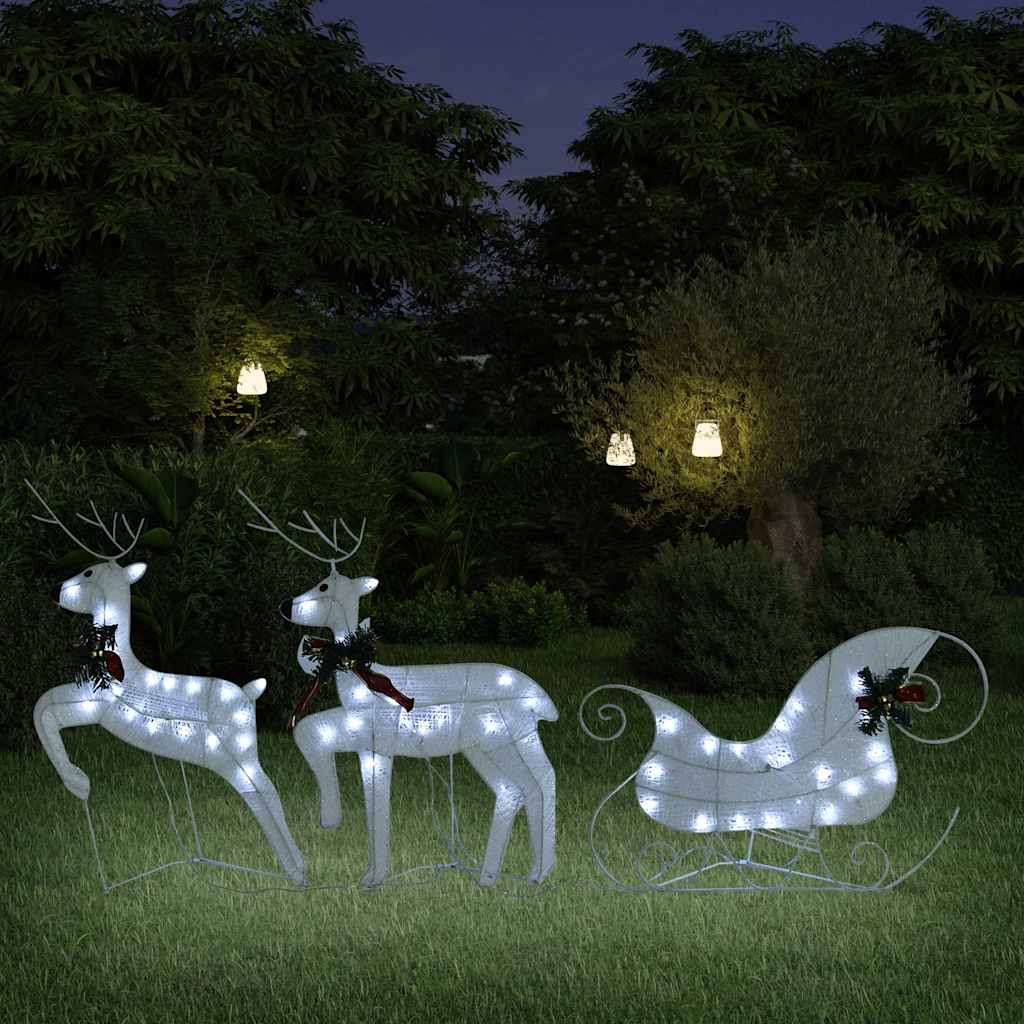 Décoration de Noël Renne et traîneau 60 LED extérieur Blanc - XIOS