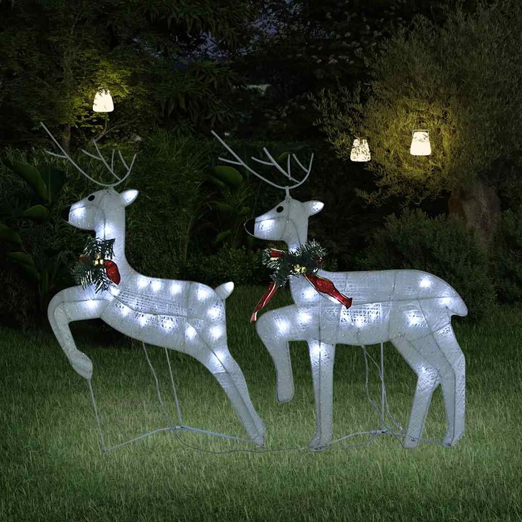 Rennes de Noël 2 pcs Blanc 40 LED - XIOS