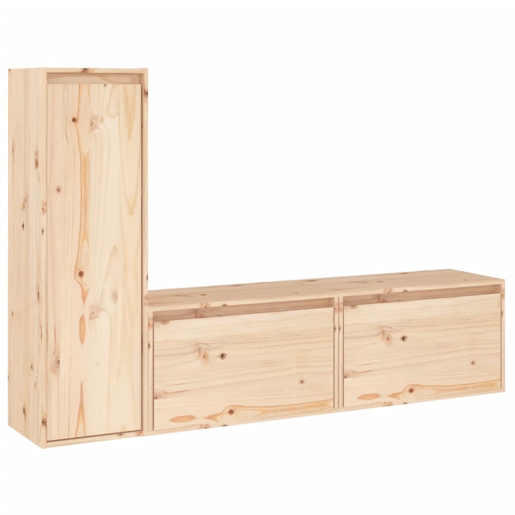 Meubles TV 3 pcs Bois massif de pin - XIOS