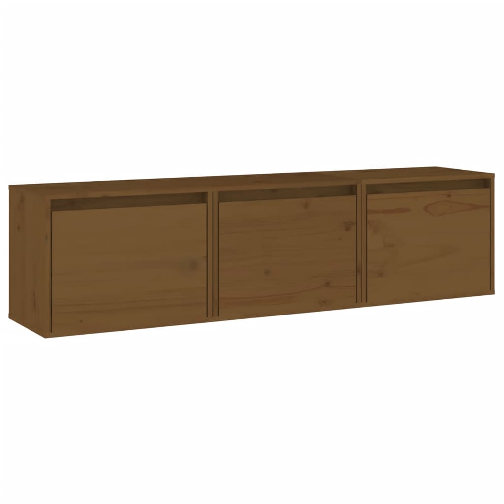 Meubles TV 3 pcs Marron miel Bois massif de pin - XIOS