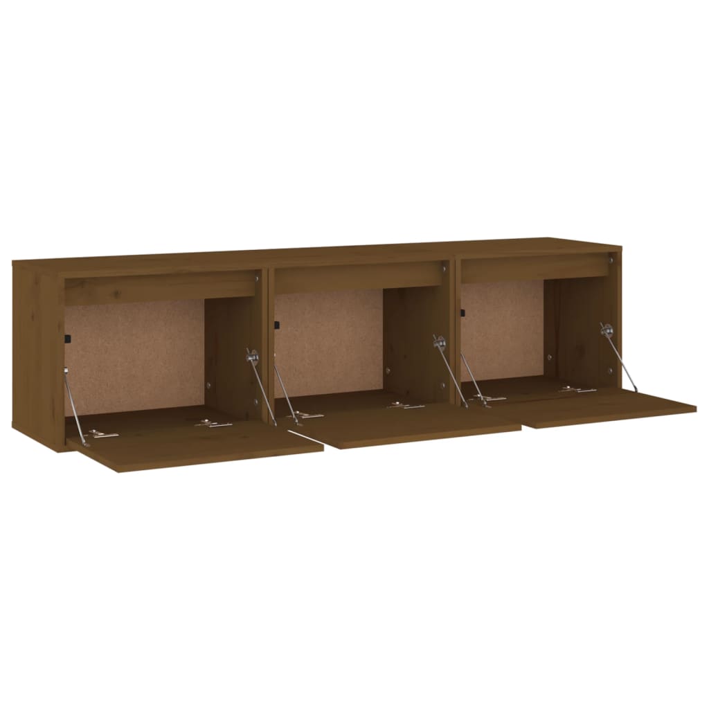 Meubles TV 3 pcs Marron miel Bois massif de pin - XIOS