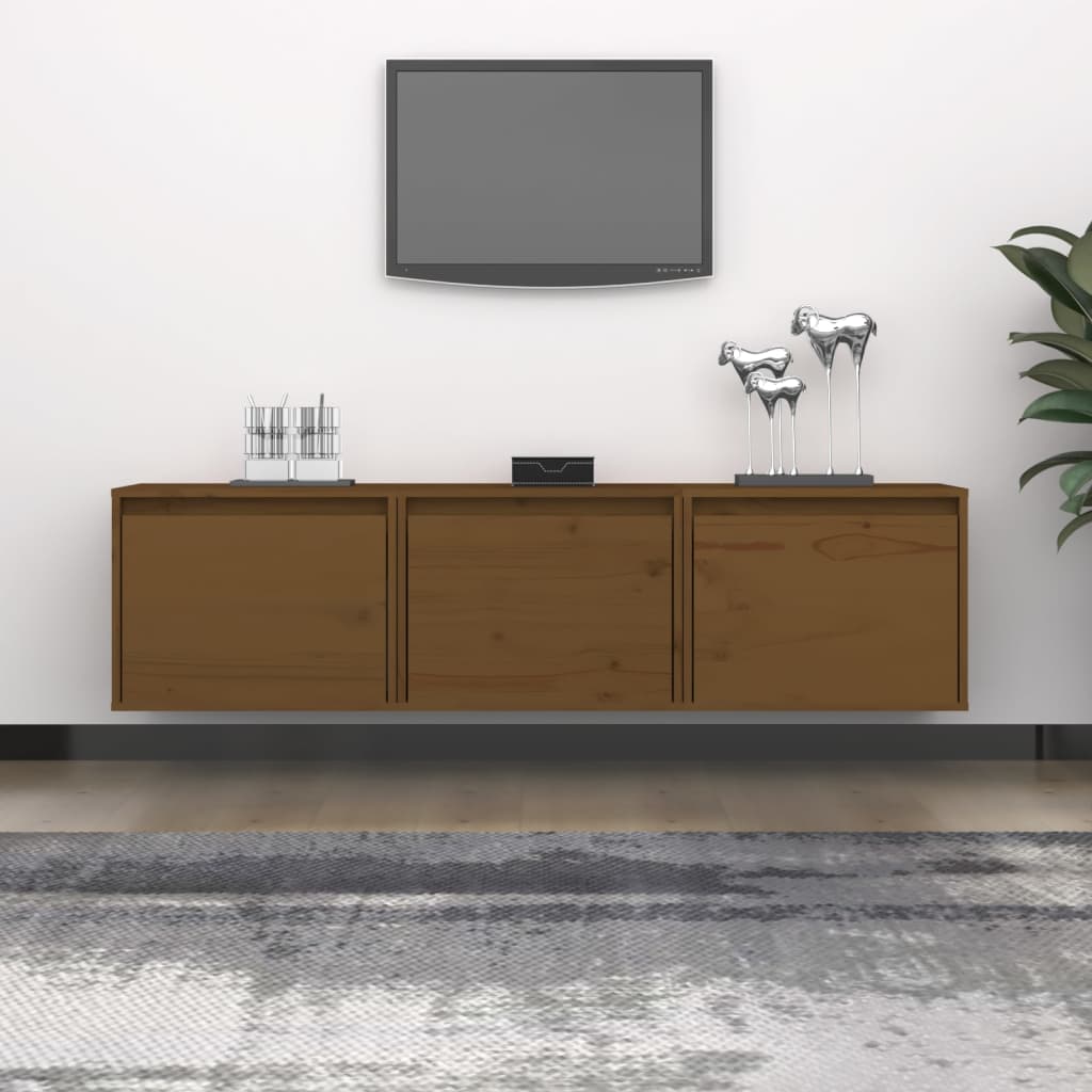 Meubles TV 3 pcs Marron miel Bois massif de pin - XIOS