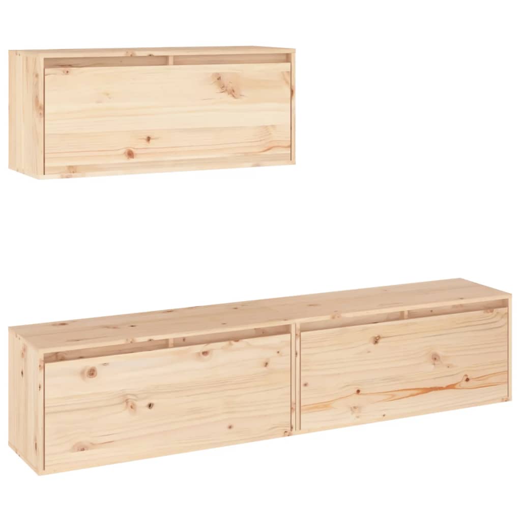 Meubles TV 3 pcs Bois massif de pin - XIOS