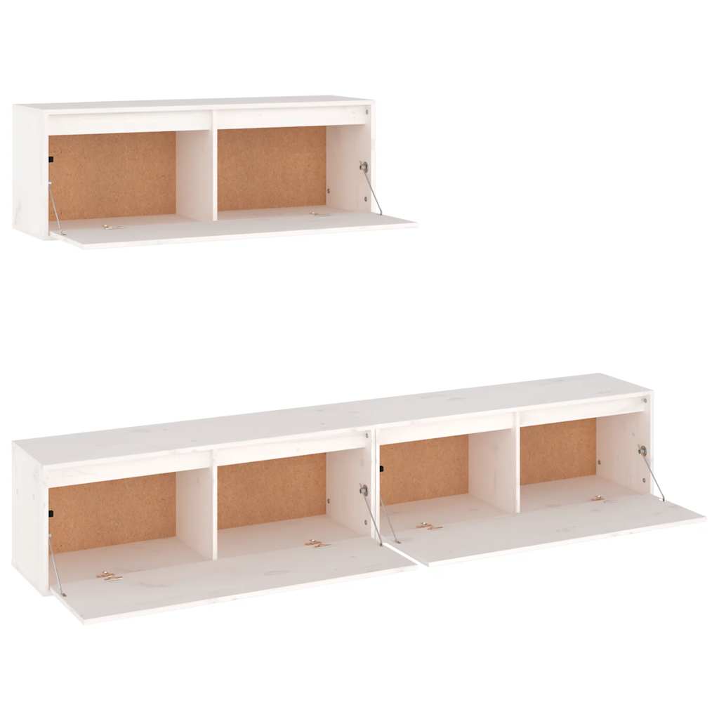 Ensemble de meubles TV 3 pcs blanc bois massif de pin - XIOS