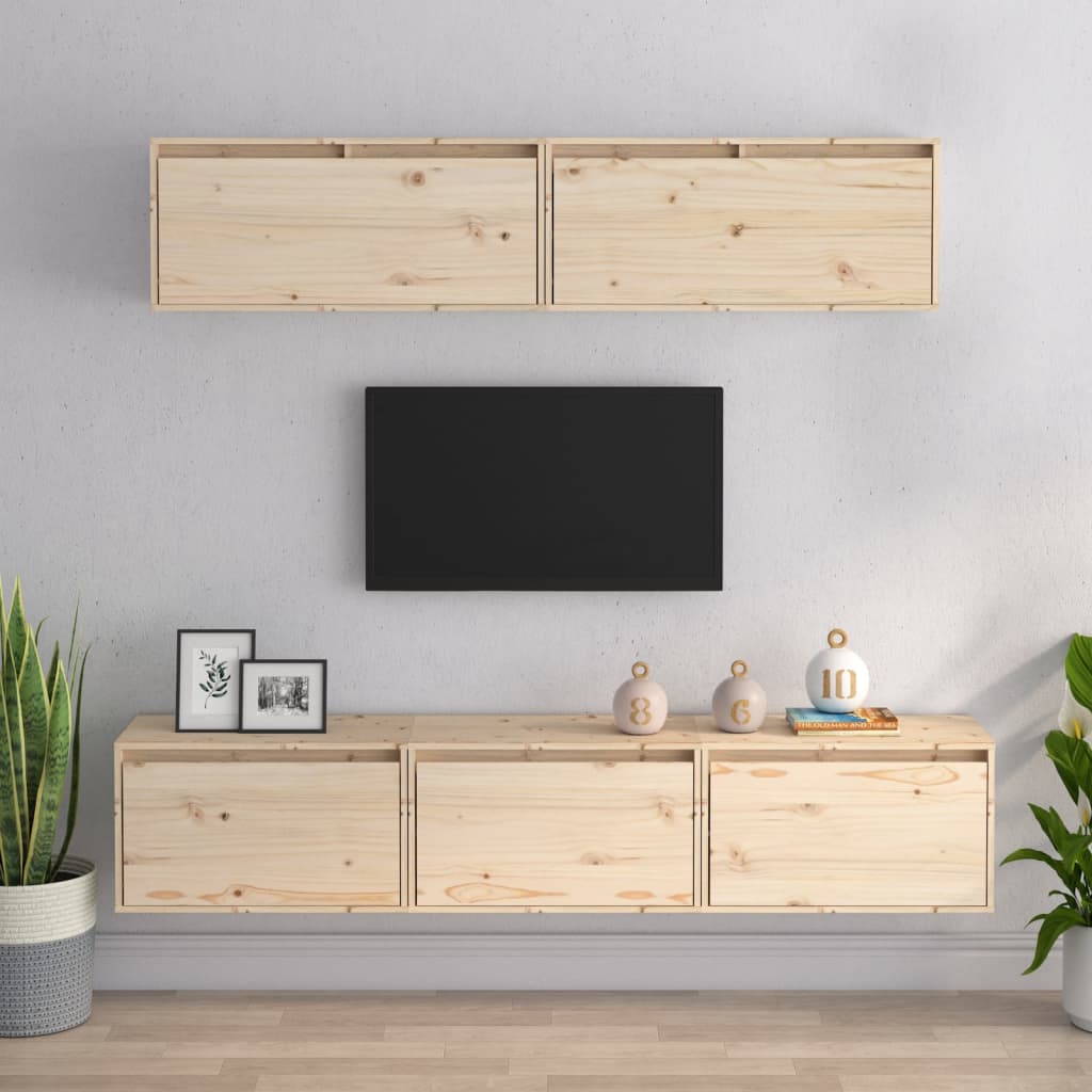 Ensemble de meubles TV 5 pcs bois massif de pin - XIOS