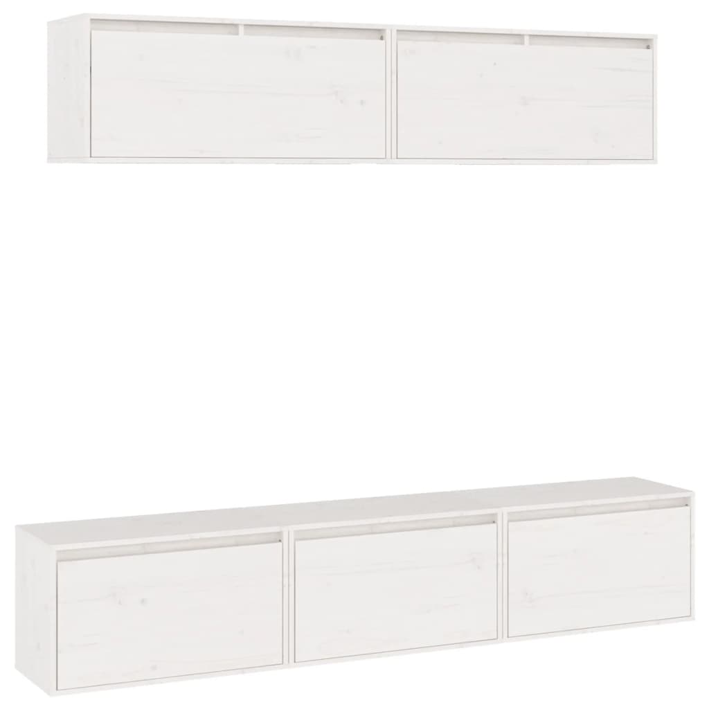 Meubles TV 5 pcs Blanc Bois massif de pin - XIOS