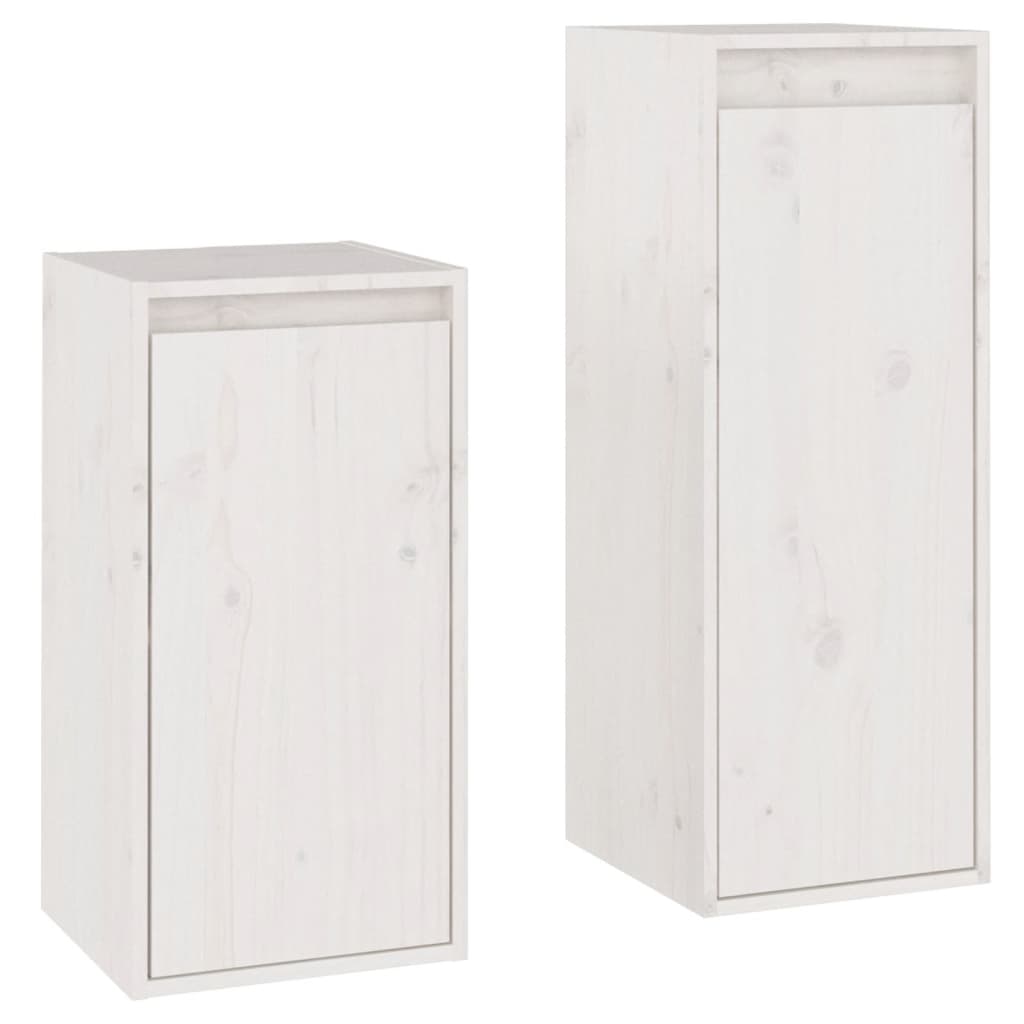 Meubles TV 2 pcs Blanc Bois massif de pin - XIOS