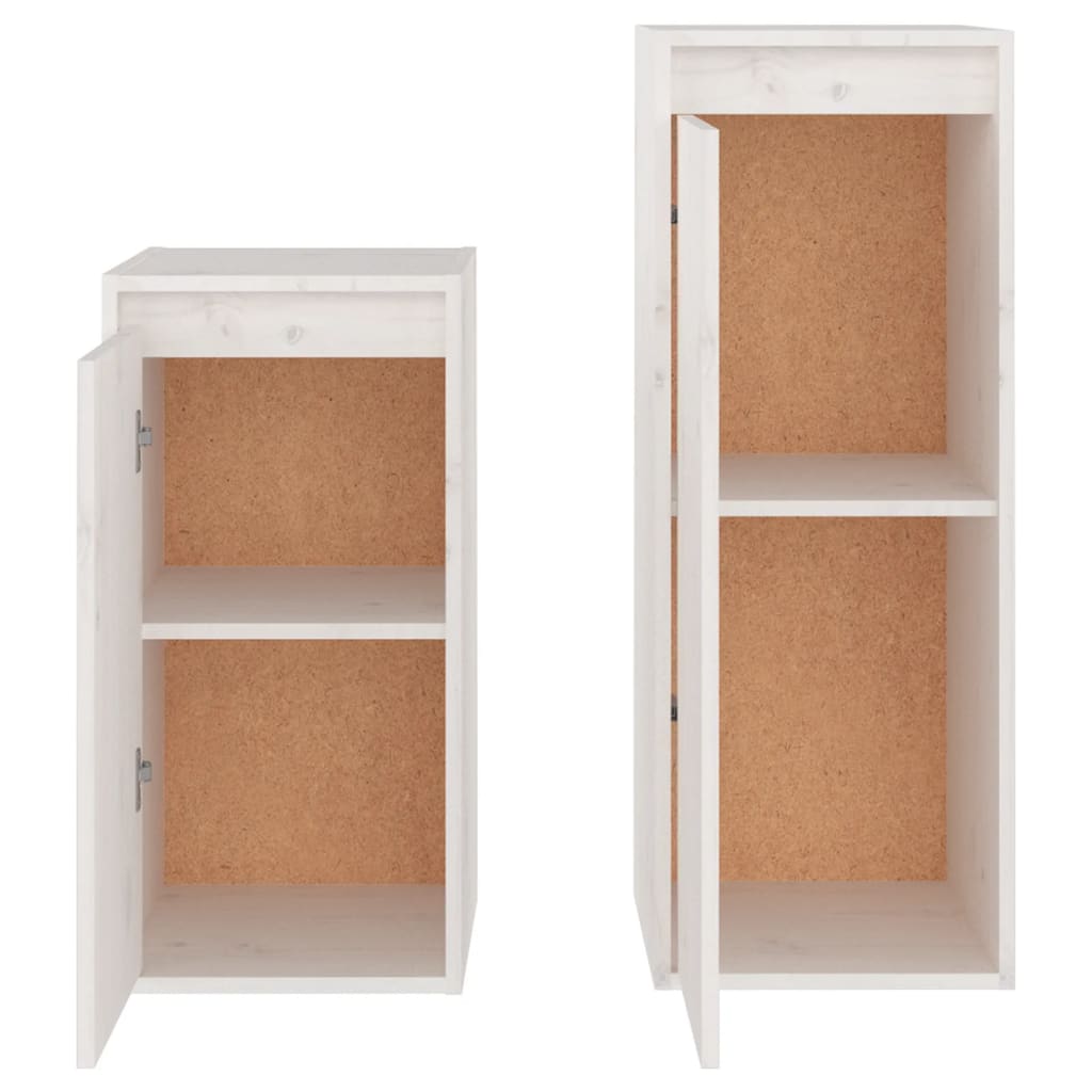 Meubles TV 2 pcs Blanc Bois massif de pin - XIOS