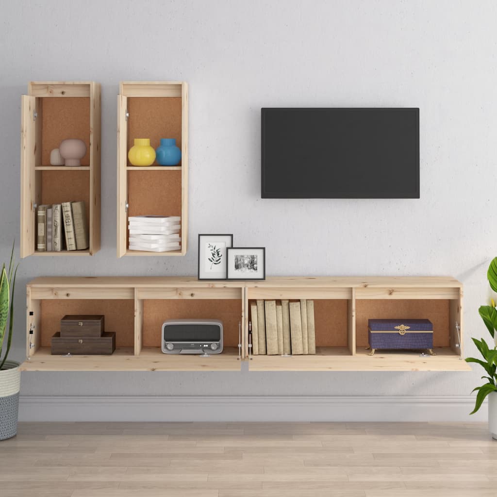 Meubles TV 4 pcs Bois massif de pin - XIOS