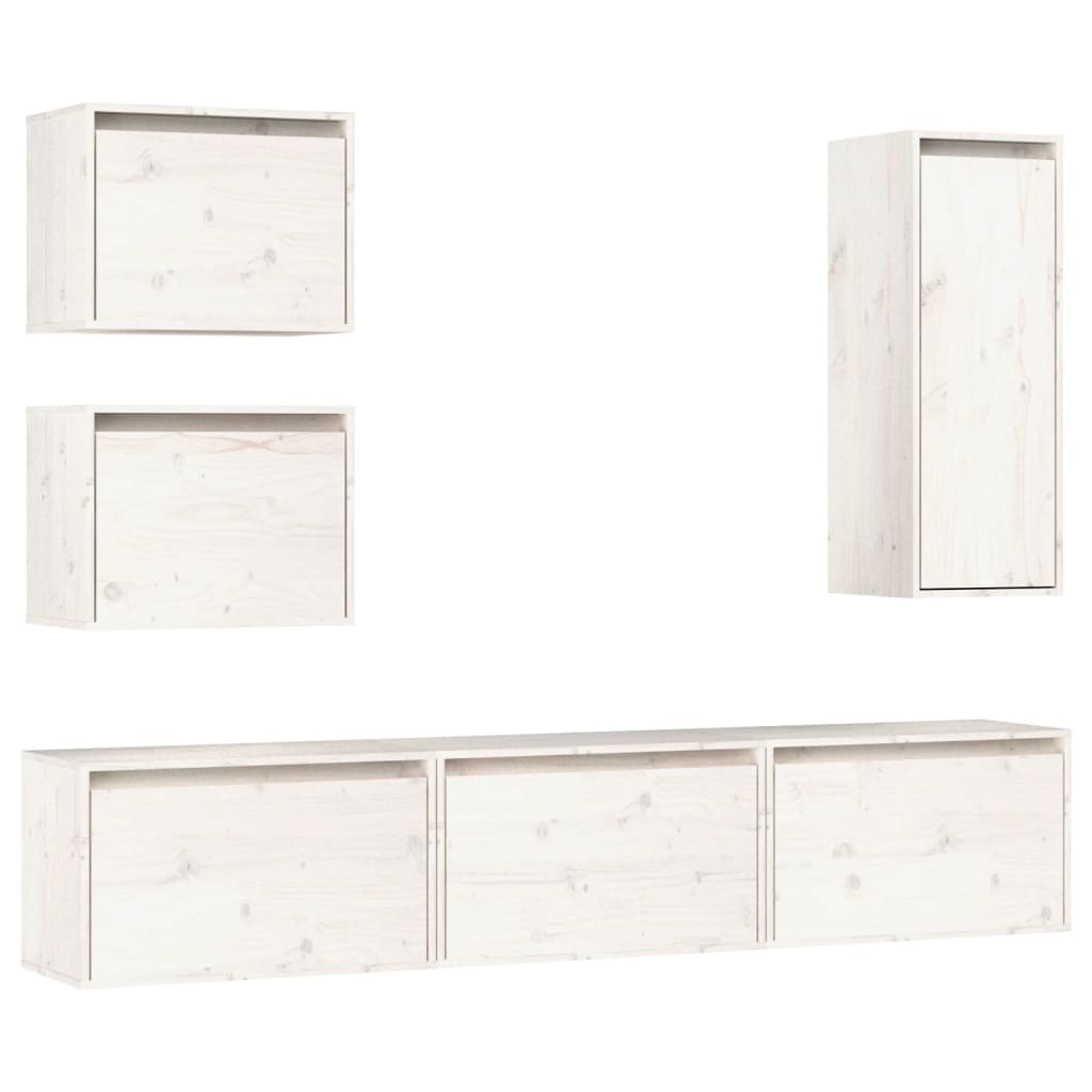 Meubles TV 6 pcs Blanc Bois massif de pin - XIOS