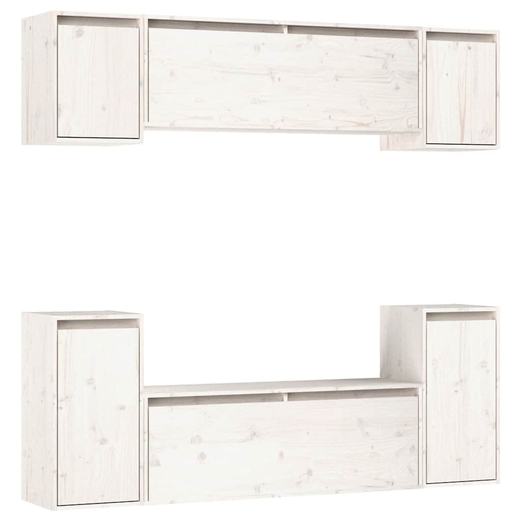 Meubles TV 6 pcs Blanc Bois massif de pin - XIOS