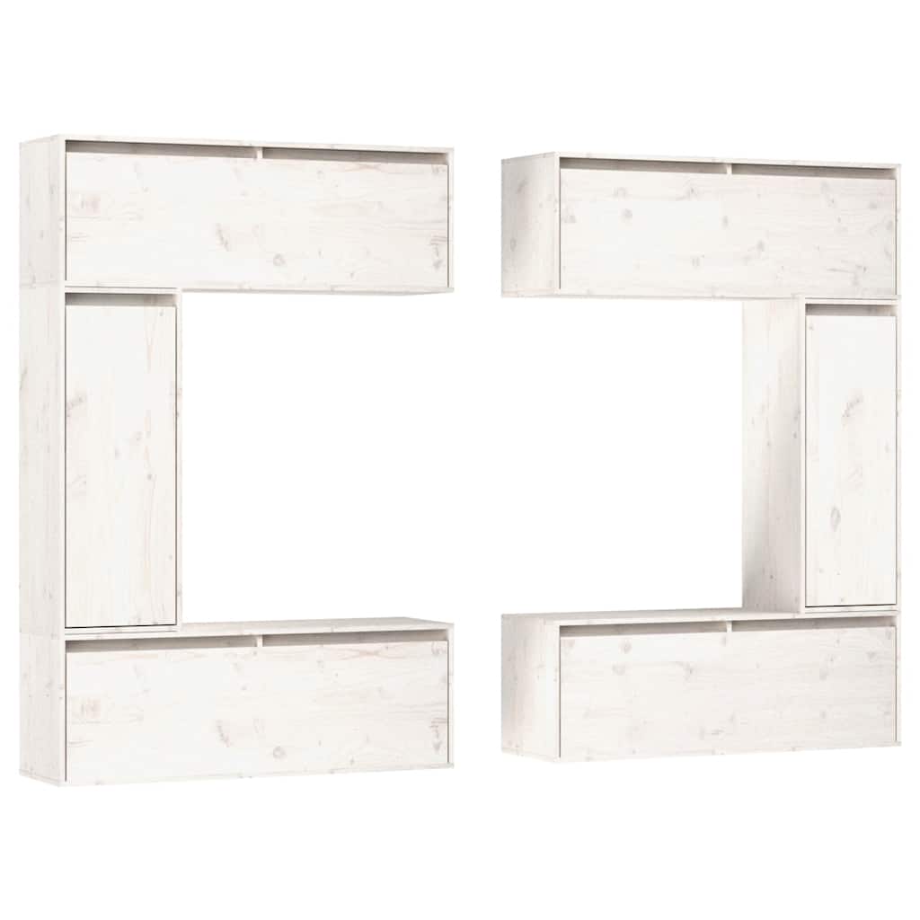 Meubles TV 6 pcs Blanc Bois massif de pin - XIOS
