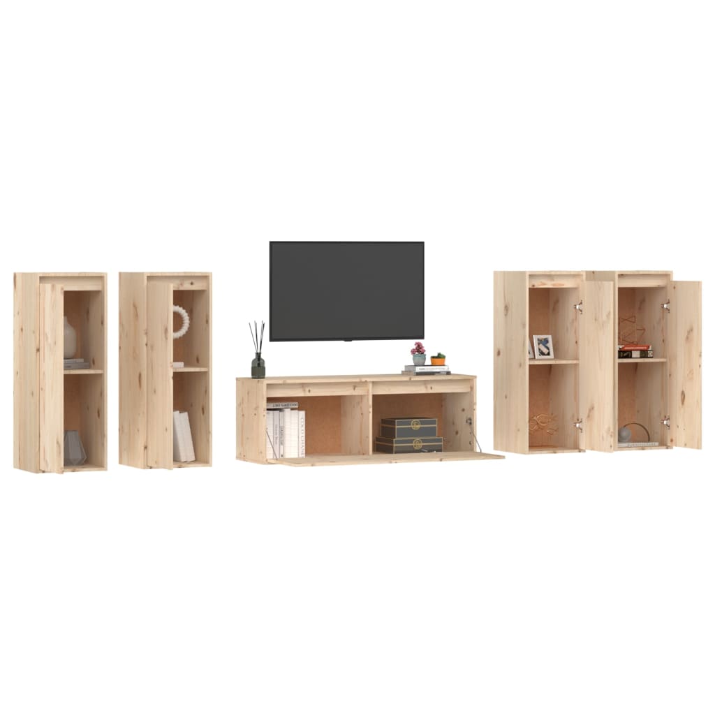 Meubles TV 5 pcs Bois massif de pin - XIOS
