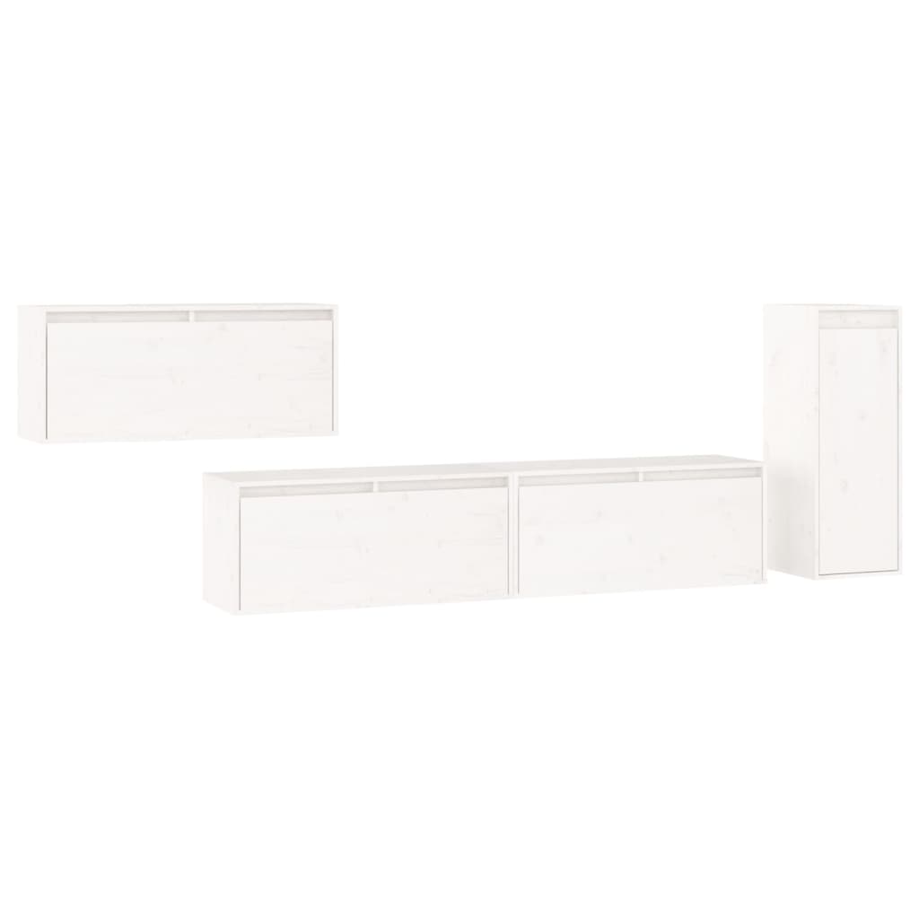 Meubles TV 4 pcs Blanc Bois massif de pin Meubles TV vidaXL