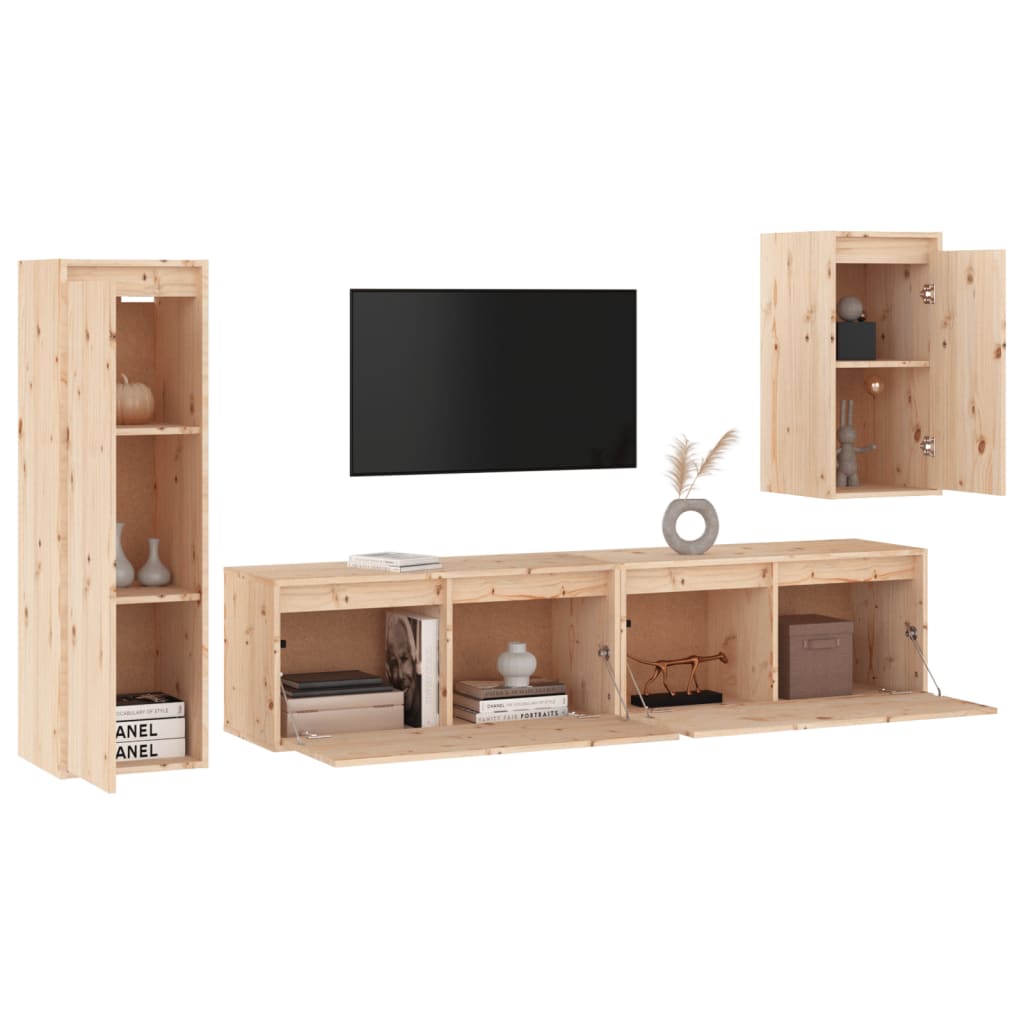 Meubles TV 4 pcs Bois massif de pin - XIOS