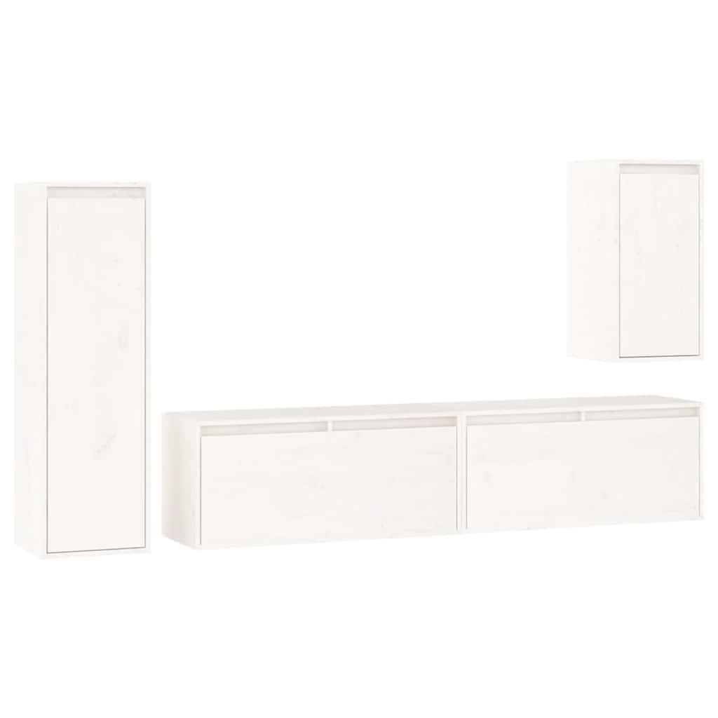 Meubles TV 4 pcs Blanc Bois massif de pin - XIOS