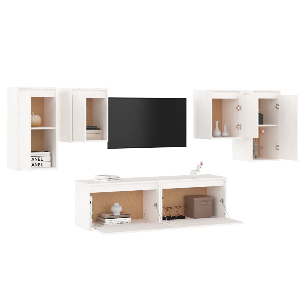 Meubles TV 6 pcs Blanc Bois massif de pin - XIOS