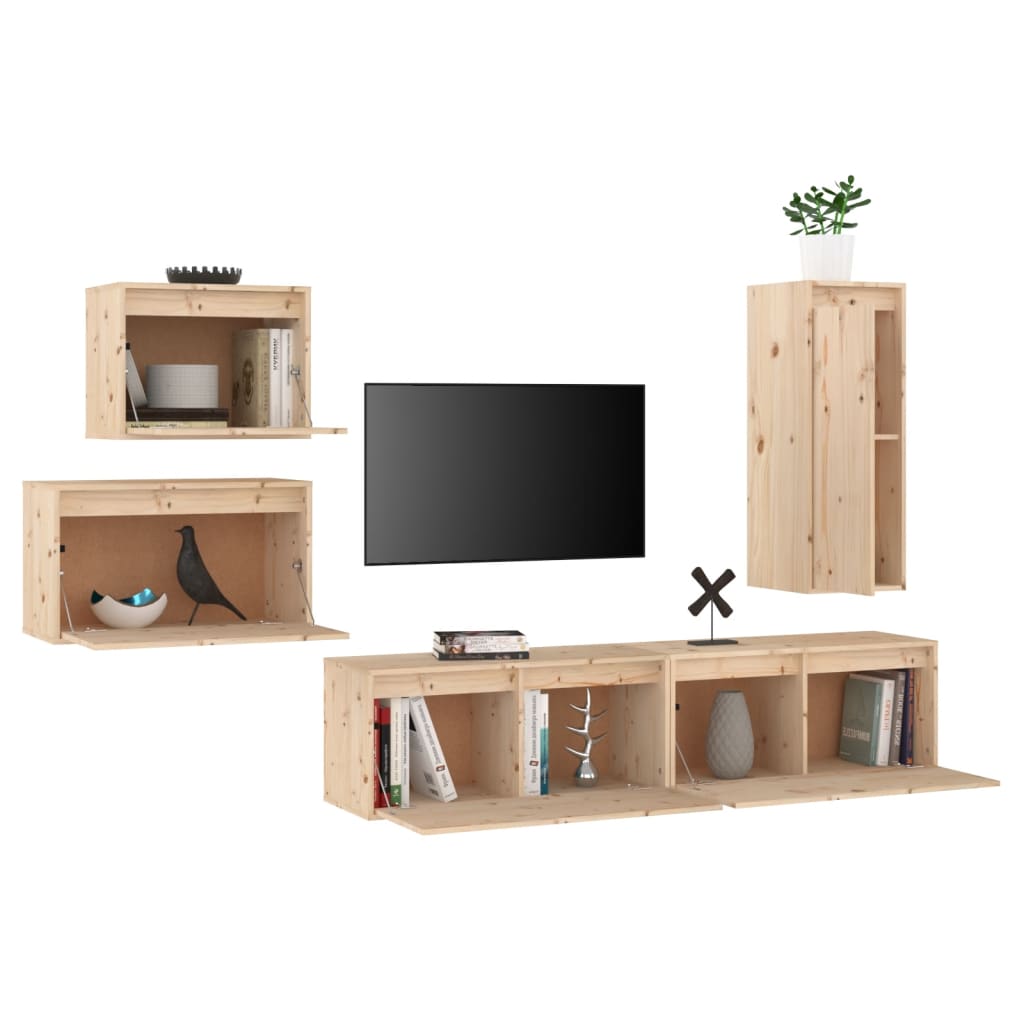 Meubles TV 5 pcs Bois massif de pin - XIOS