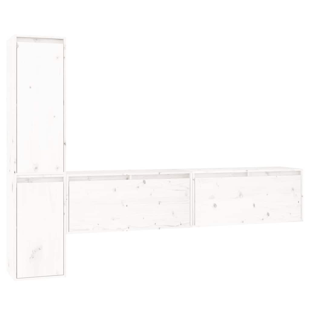 Meubles TV 4 pcs Blanc Bois massif de pin - XIOS