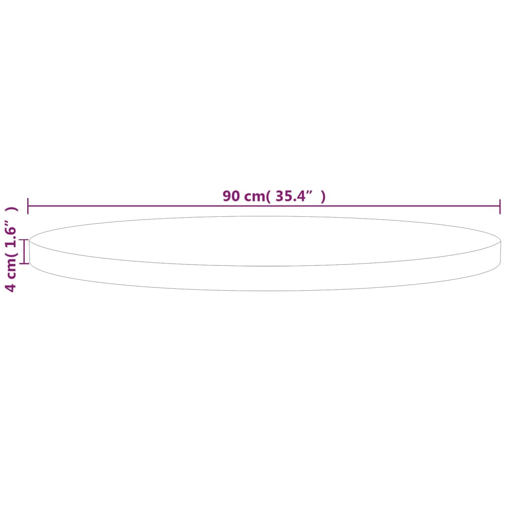 Dessus de table rond Ø90x4 cm Bois de chêne massif non traité - XIOS