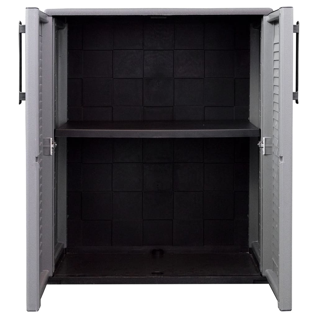 Armoire de rangement de jardin Gris et noir 68x37x84 cm PP