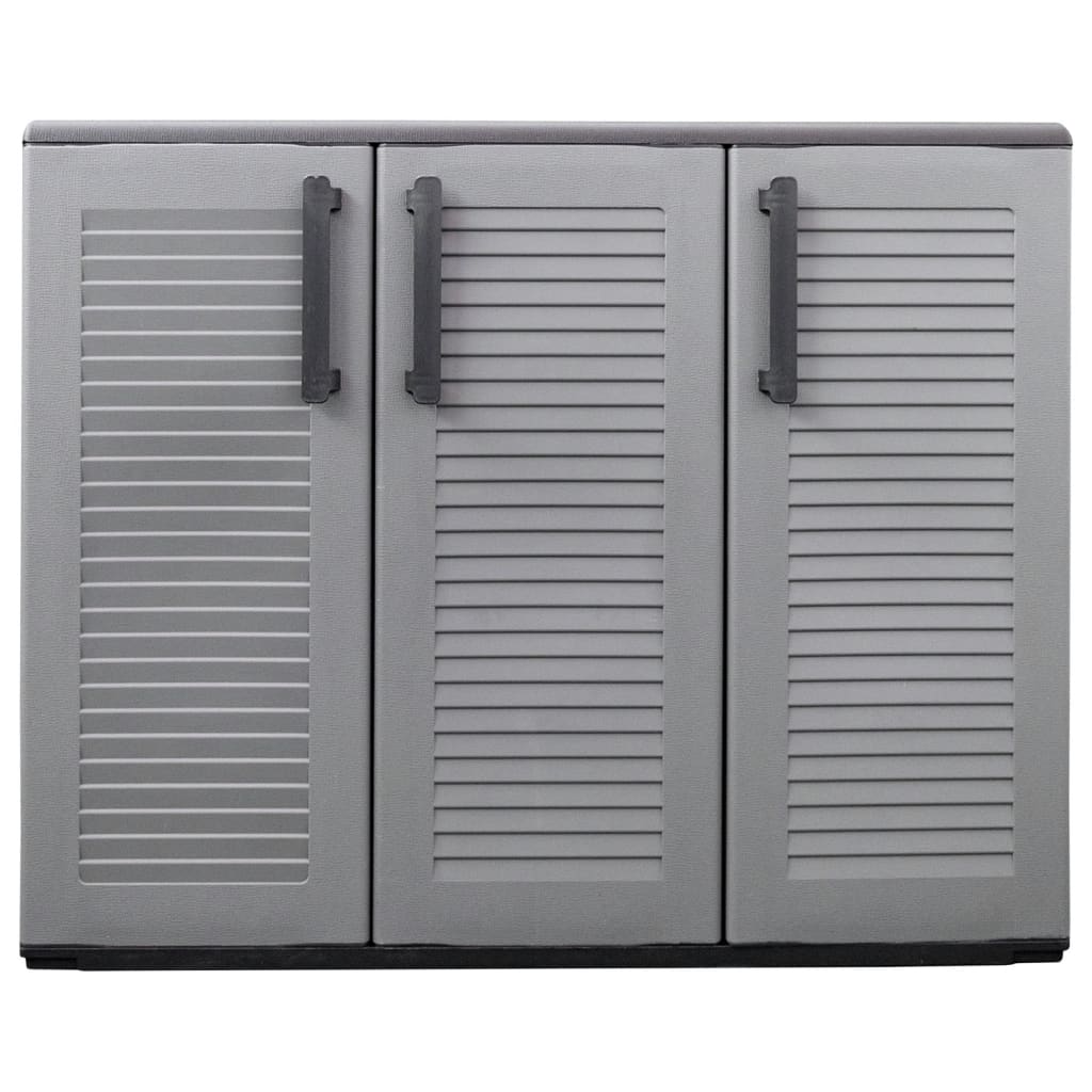 Armoire de rangement de jardin Gris et noir 102x37x84 cm PP