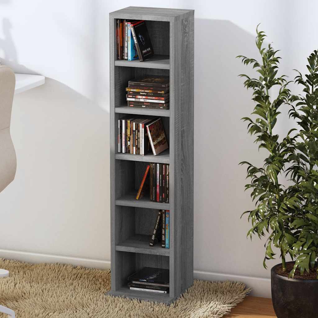 Armoire à CD Sonoma gris 21x20x88 cm Bois d'ingénierie - XIOS
