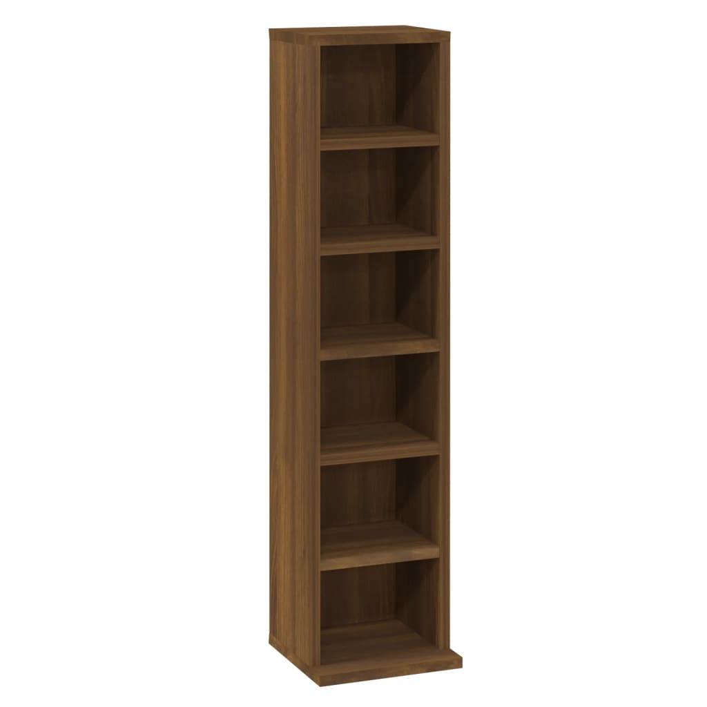 Armoire à CD Chêne marron 21x20x88 cm Bois d'ingénierie Fixations & meubles de rangement multimédia vidaXL