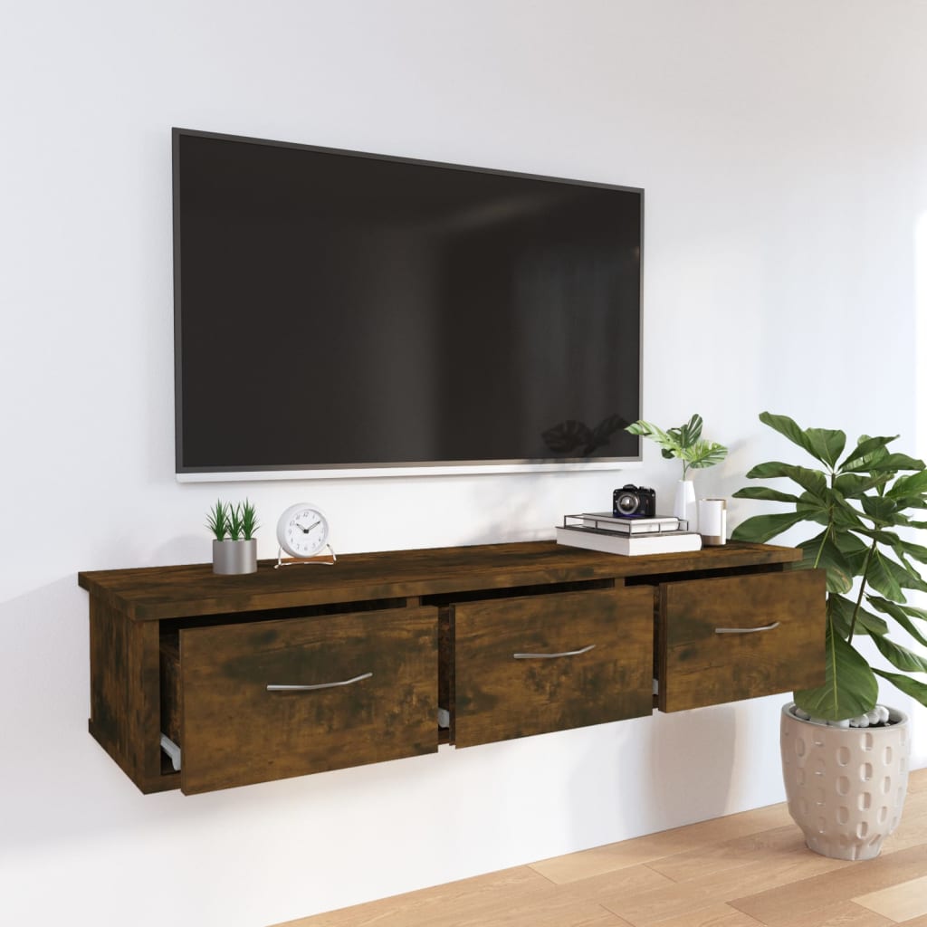 Armoire murale Chêne fumé 88x26x18,5 cm Bois d'ingénierie - XIOS