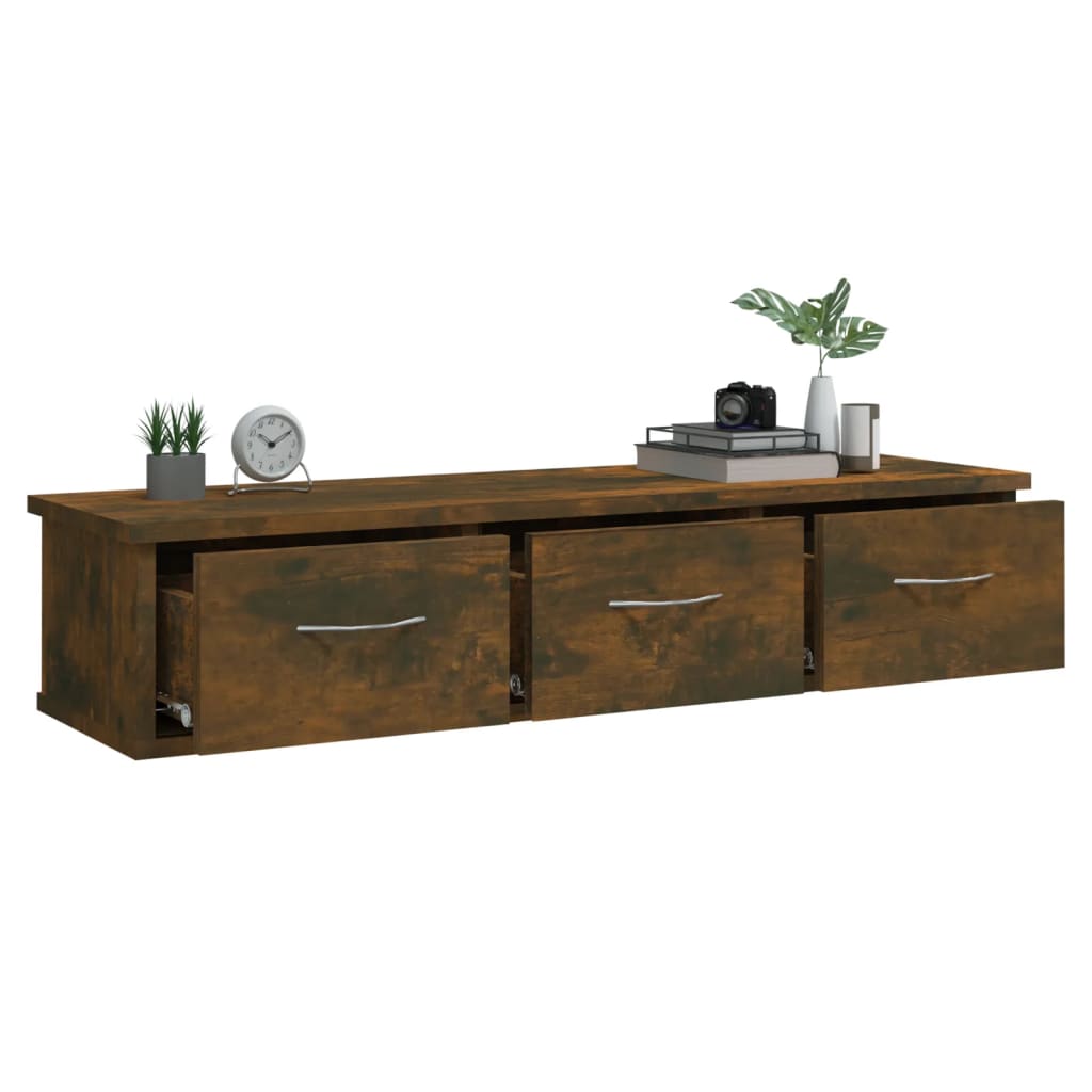 Armoire murale Chêne fumé 88x26x18,5 cm Bois d'ingénierie - XIOS