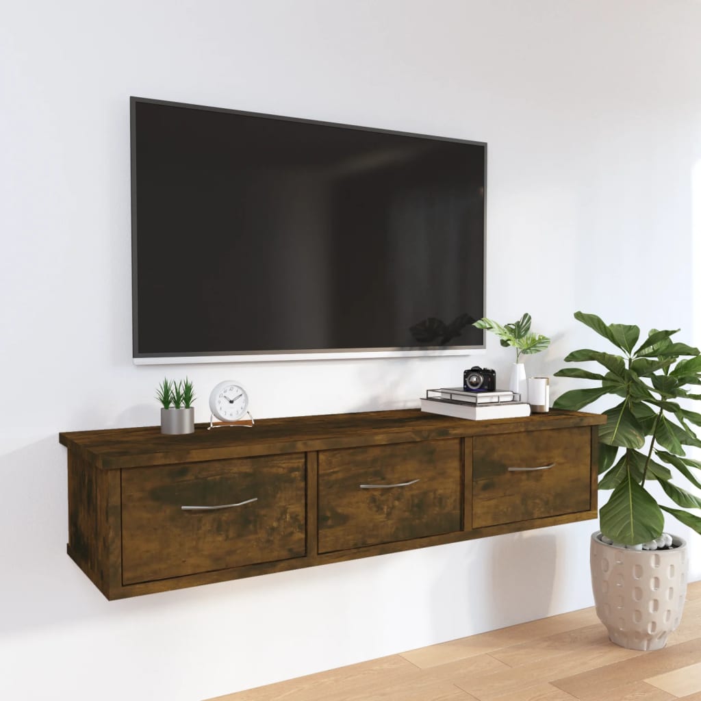Armoire murale Chêne fumé 88x26x18,5 cm Bois d'ingénierie - XIOS