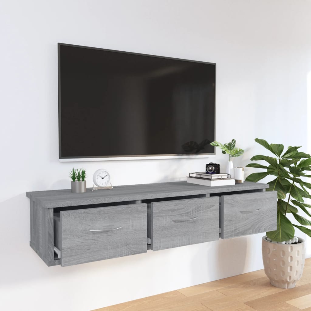 Armoire murale Sonoma gris 88x26x18,5 cm Bois d'ingénierie - XIOS