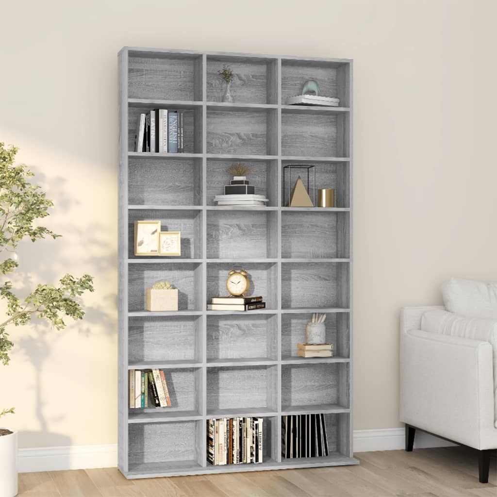 Armoire à CD Sonoma gris 102x23x177,5 cm Bois d'ingénierie - XIOS