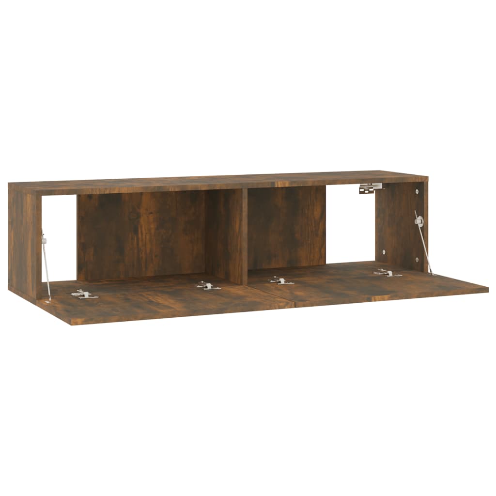 Armoire murale TV Chêne fumé 120x30x30 cm Bois d'ingénierie - XIOS