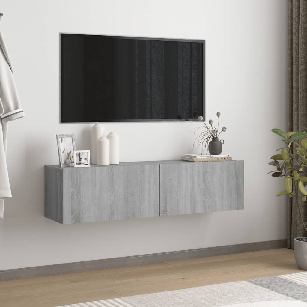 Armoire murale TV Sonoma gris 120x30x30 cm Bois d'ingénierie - XIOS
