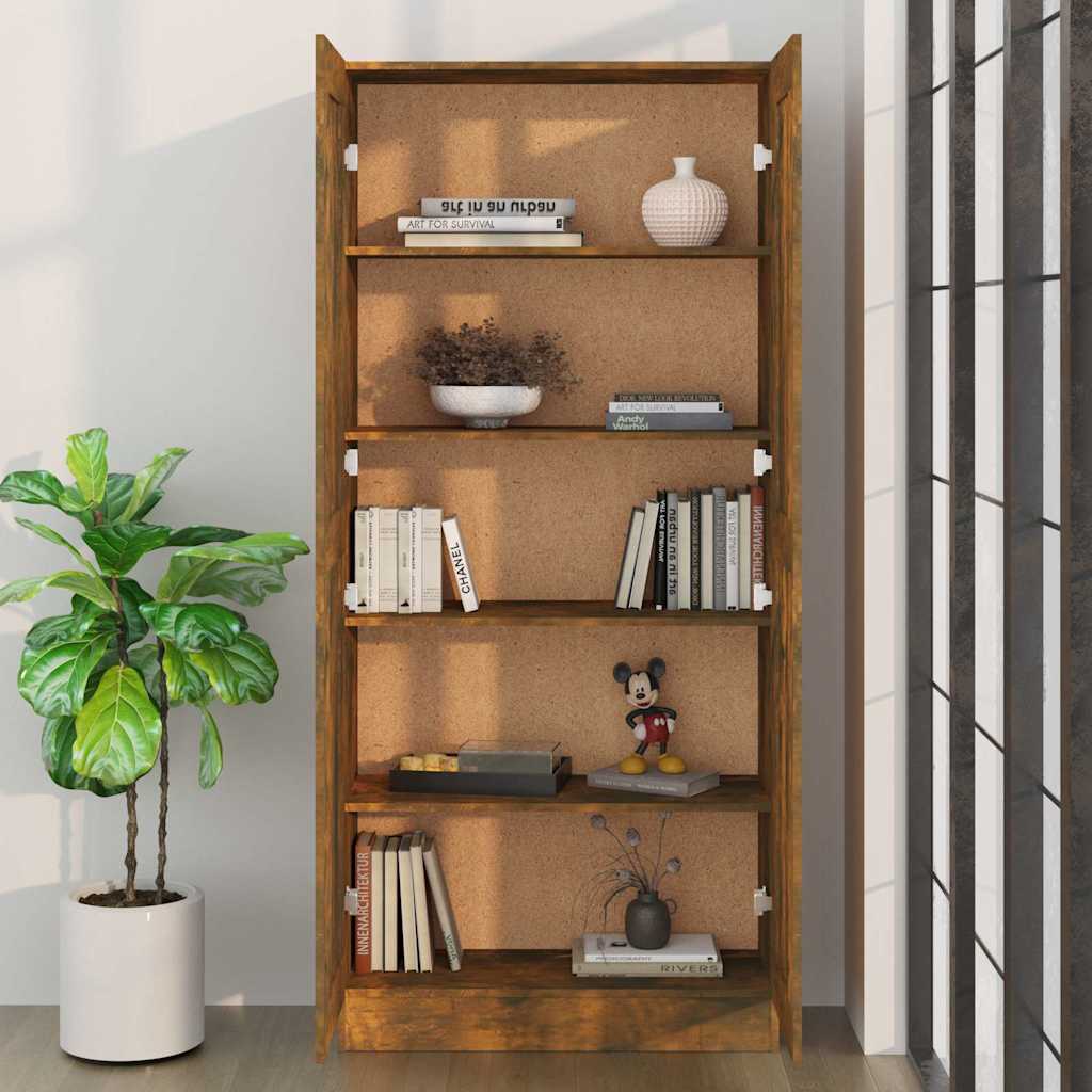 Armoire à livres Chêne fumé 82,5x30,5x185,5cm Bois d'ingénierie - XIOS